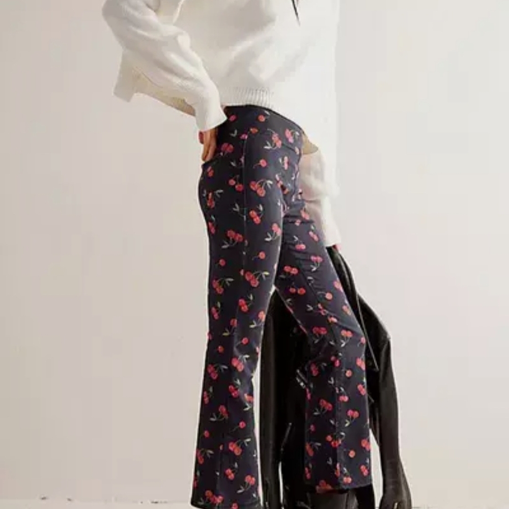 Free People Cherry Print Pants